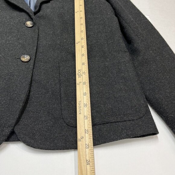 Gap Academy Blazer Women 12 Black Stone 2 Button Dark Academia Preppy Schoolgirl - Picture 5 of 12